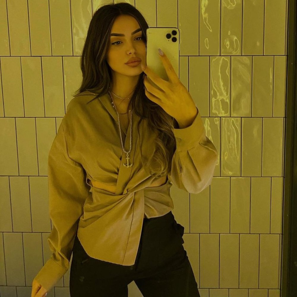 Zara Taupe/Brown Cut Out Shirt NWT - Picture 10 of 15
